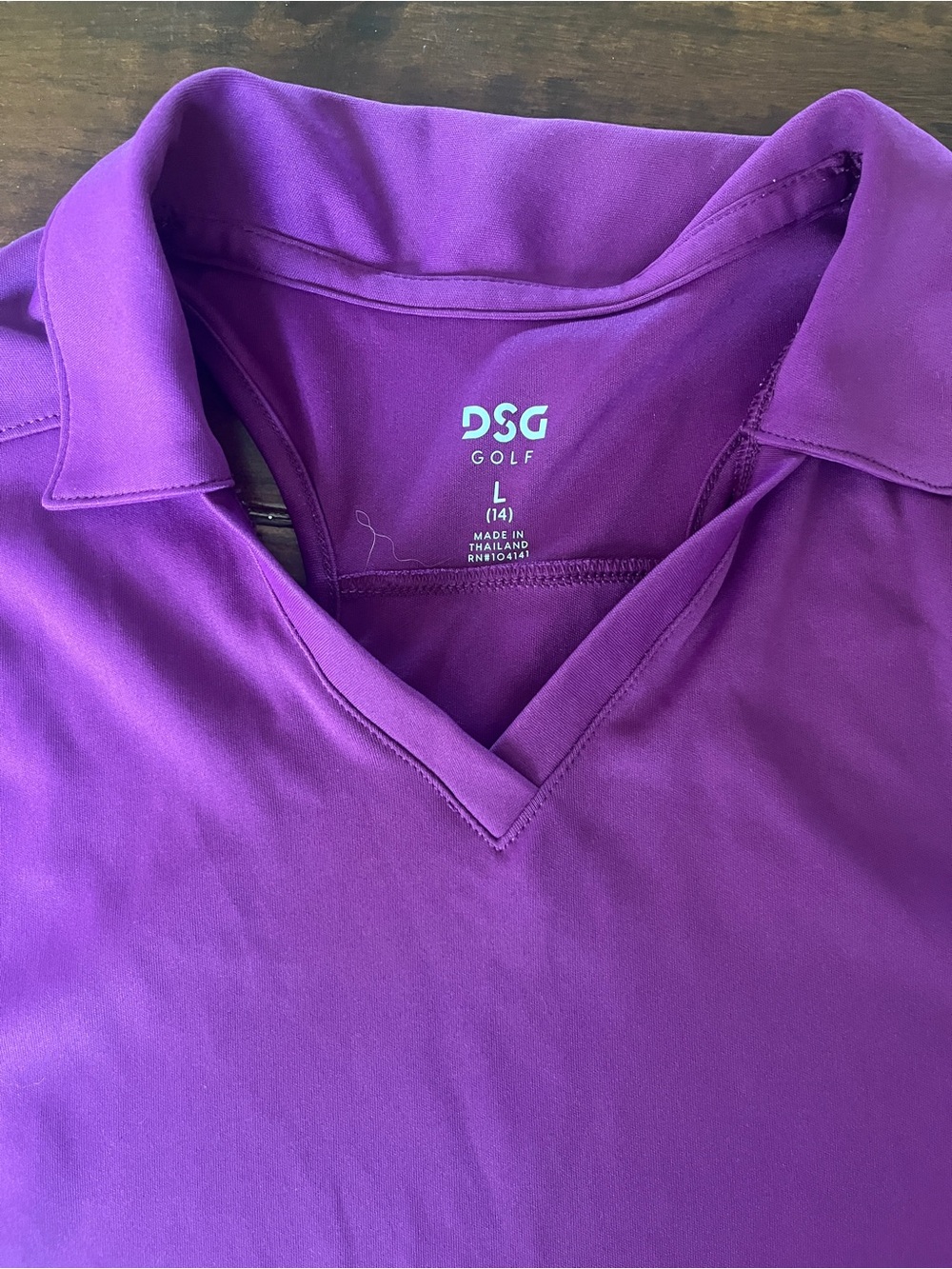 DSG Girl’s V-Neck Golf Polo in Bright Purple